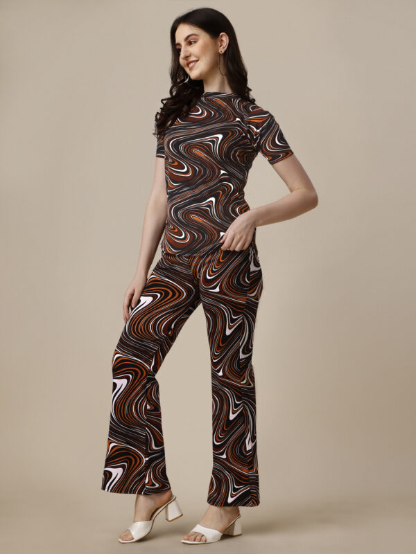 Casual Round Neck Stylish Printed Top and Leg Pants Girls & Women's