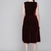 Women Fit and Flare Valvet Dress Dark Red - Image 2