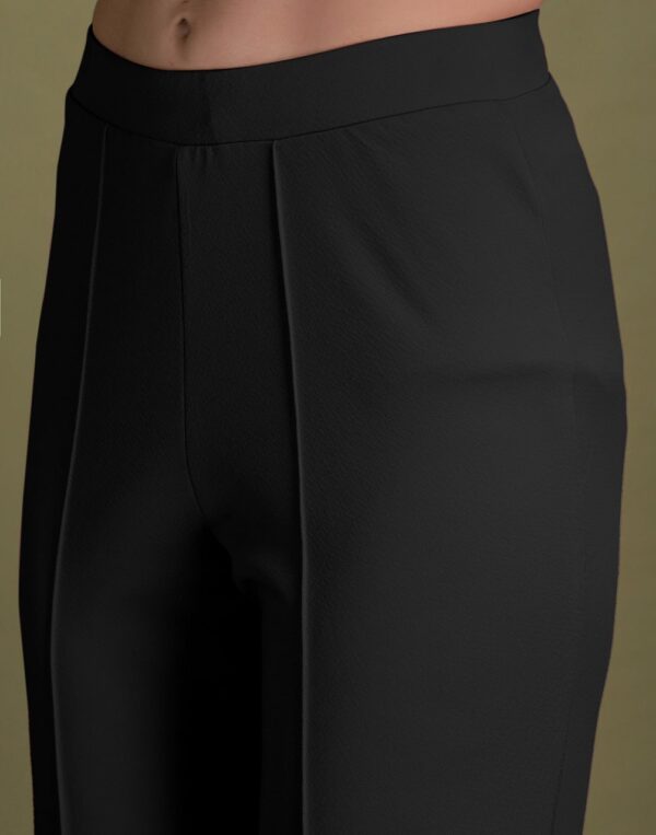 Neck Puff Sleeves Top With Bell Bottom Trousers - Image 3