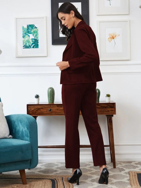 WOMAN BLEZER Cotton Lycra 3Pcs Set top, trouser and a blazer. - Image 2