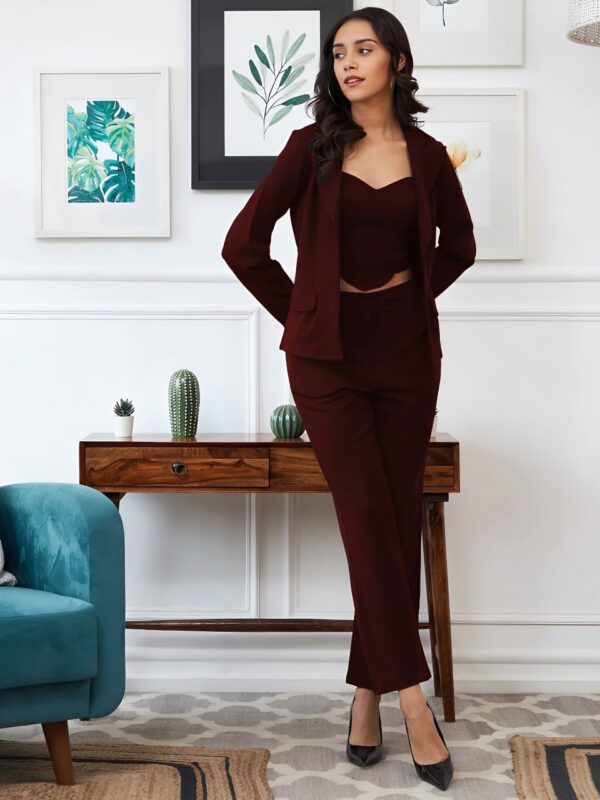 WOMAN BLEZER Cotton Lycra 3Pcs Set top, trouser and a blazer. - Image 6