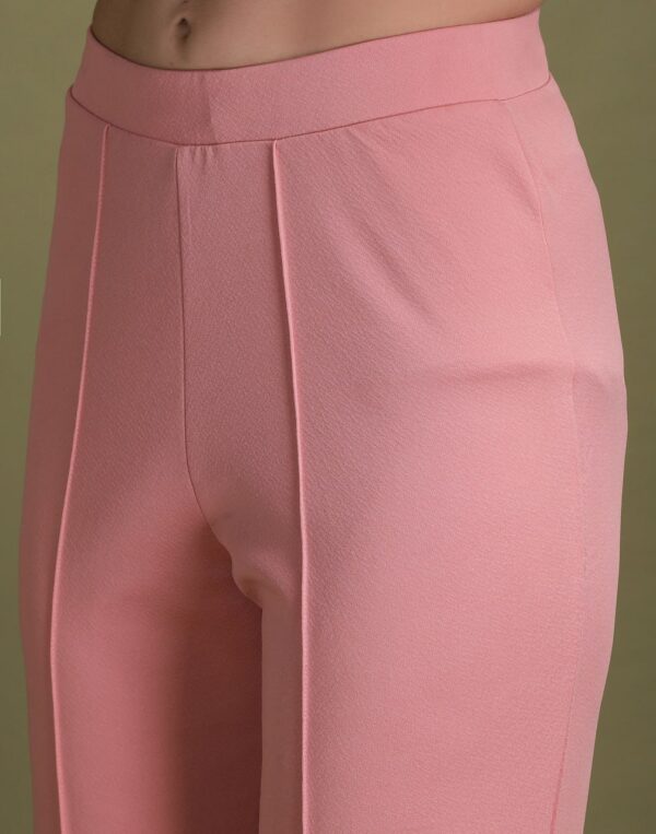 Neck Puff Sleeves Top With Bell Bottom Trousers - Image 2